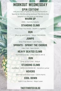 Workout Wednesday - a cardio (spin) workout to an awesome playlist!