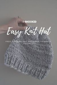 Easy Knit Hat | Free #knit pattern and completely beginner-friendly video tutorial.