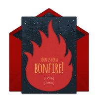 This free Bonfire party invitation design is a perennial favorite on Punchbowl. We love it as an invitation for getting friends gathered around a cozy fire this holiday season.