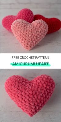 Amigurumi Heart Free Crochet Pattern - I just found this cool free crocheted Amigurumi Heart pattern on Ravelry. It's called Easy Amigurumi Heart and it's free. I've been wanting to make a heart a while now and finally got around to it. It's a super simple crochet pattern and I've been trying to make a heart since I was a kid. I'm not sure if it's because I made it so I can crochet them now or because I've been making them for so long. I hope to make more of these in the future. #crochetpatternf