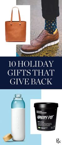 Consider these ten gifts that give back while still managing to be awesome presents. #giveback #gifts #holidaygifts #uniquegifts #giftguide