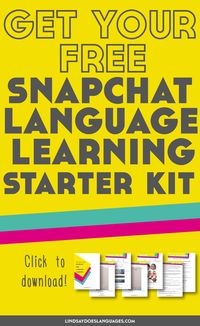 Don't think Snapchat can be used for language learning? Think again. This fun to use video sharing platform is a great addition to your language learning routine. Ready to start using Snapchat for language learning? Click through for your free Starter Kit! >>