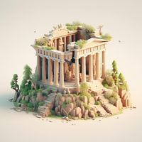 Illustration 3d Des Ruines Du Temple Gre... | Premium Photo #Freepik #photo #ruines #temple #modele #antique