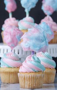 cotton candy cupcakes