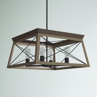 Gracie Oaks Uschi 4 - Light Dimmable Square / Rectangle Chandelier & Reviews | Wayfair