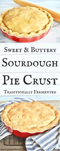 A properly prepared, Sweet And Buttery Sourdough Pie Crust made by traditionally fermenting the raw wheat flour with sourdough starter.