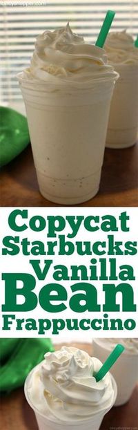 Copycat Starbucks Vanilla Bean Frappuccino - Super simple to make at home. Save yourself some $$'s.