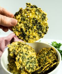 Four Ingredient Parmesan Kale Crisps