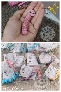 3 Worry Worm Free Crochet Pattern