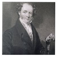 Image:182823  Martin Van Buren, engraved by E. Wellmore (engraving). Inman, Henry (1801-46) (after). Private Collection, The Stapleton Collection.  Art, Fine Art.