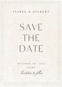 Customize 'Classical Relief' Save the Date online and send via email, text message, or a shareable link. Instantly track deliveries and opens, and message recipients.