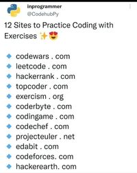 12 Website to Practice Coding with Exercises #wallpaperforcomputer #technology #knowledge #wallpapercomputer #techarmor #infographics