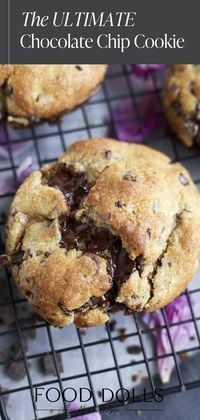 These Ultimate Chocolate Chip Cookies are ultra-thick with a soft, gooey center that melts in your mouth — yet they’re crispy and golden around the edges for that perfect bite. Enjoy them with a cold glass of milk for that classic cookie-dunking experience, or take it to the next level by pairing them with a generous scoop of creamy vanilla ice cream.