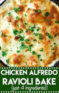 Chicken Alfredo Ravioli Bake - Life With The Crust Cut Off