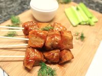 Buffalo Seitan Skewers with Ranch Dressing – Like A Vegan