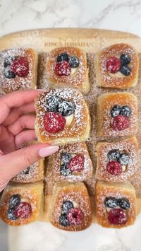 Add these creamy and fluffy Blueberry Danish Bites to your Easter desserts table. Enjoy this sweet treat after Easter dinner or with a cup of coffee in the morning. This recipe is simple to make and is the perfect spring dessert. Follow the link for the full dessert recipe!