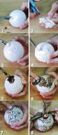 Make A Lace Christmas Decoration - 31 Wonderful DIY Christmas Decorations