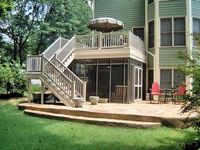 screened in porch under deck | deck design with screen porch below | Deck & Screened Under Deck