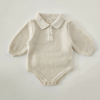 - Collar knit sweater romper - Bottom button closure for easy diaper change- Available in mint and cream- Made in South Korea CareMachine wash cold with like colors.Do not Bleach. Hang dry.Cool iron if needed. Do not dry clean.