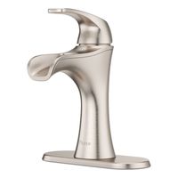 The Pfirst Series includes a full line-up of faucets for kitchen, laundry, bathroom and tub/shower. Ready to take on plenty of action, these fixtures shine in their performance. The superior design keeps your home aesthetic clean. Pfirst Series fixtures and are made to last Pforever at a great value. Pfister Jaida Brushed Nickel Single Hole 1-handle WaterSense Bathroom Sink Faucet with Drain and Deck Plate | LF-042-JDKK