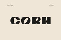 Corn is an all caps typeface. It's made for those occasions when you're going to need some extra weight. The design draws on the extreme high stroke contrast of the neoclassic types. Another