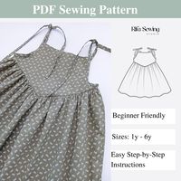 Create a cute easy gathered dress for your baby with this beginner friendly pdf pattern that comes with step-by-step instruction, to guide you through the construction process effortlessly. Pattern Sizes: Available in sizes 15 months to 6y, with a size chart included in the instruction booklet to help you find your perfect size for your baby. Pattern is layered so you can select and print only the size you need. What's Included: - Instruction Booklet with all the details you need - A4/US Letter