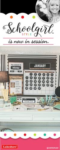 Schoolgirl Style - Industrial Chic Calendar Bulletin Board Set