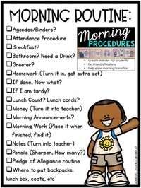 Back to School Classroom Procedures and Routines Checklist