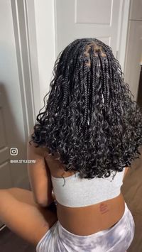 Goddess braids turorial, balck girl hairstyles, braids, short braids, knotless braids, curly bouncy braids