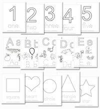 Free Printable Preschool Daily Learning Notebook... the letters, numbers and shapes could be printed and used as playdough mats!