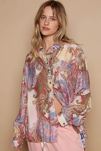 Button-Down Long Sleeve Paisley Print Shirt – Phattz