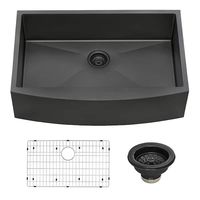 Ruvati Farmhouse Apron-Front Stainless Steel 30 in. Single Bowl Kitchen Sink in Gunmetal Black Matte RVH9660BL - The Home Depot