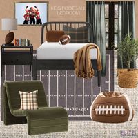 Kids bedroom, football decor, boys room