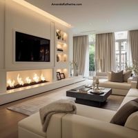 31 Stunning Fireplace Wall Ideas with a TV for your Living Room - Amanda Katherine