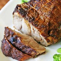 To make this easy pork roast, rub the pork with spices and bake it until the outside is browned and the inside is tender and juicy.