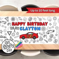 ** WE ARE SHIPPING UPS - NO NEED TO WORRY ABOUT CANADA POST ** Our giant race car coloring banner will make the birthday party a memorable one!  **EXPRESS 2 DAY SHIPPING TO USA AVAILABLE - MESSAGE US FIRST** BUY 2 OR MORE AND GET 20% OFF - USE CODE BUNDLE With this giant coloring banner, there will be enough room for all your guests.  Create memories by including everyone at the party!  Our products are printed with Greenguard-certified inks that are odorless on matte white paper (20lb).  You ca