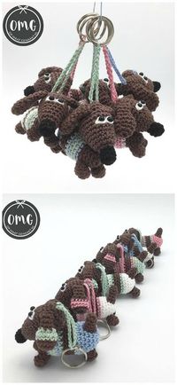 Amigurumi Dachshund Dog Keychain Crochet Free Pattern - Crochet & Knitting