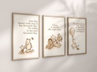 Set of 3 Classic Winnie-the-pooh Nursery Art Prints, Gender Neutral Nursery, Winnie-the-pooh Inspirational Quotes, New Baby Gift, 142 - Etsy