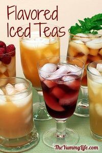 11 Easy Flavored Iced Tea Recipes - Create endless varieties using jams, juices, spices, herbs and extracts. www.theyummylife.com/Flavored_Iced_Tea_Recipes