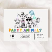 EDITABLE Calling Al Party Animals Party Animal Invitation - Etsy