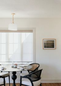 Tudor dining nook with pendant light