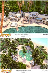 The Sims 4 Sulani Summer Festival Camp, coastal and cozy design. No CC Lot. #ShowUsYourBuilds #thesims4 #Sims4 #sims4game #ts4house #ts4build #ts4builds #ts4nocc #ts4mm #simsbuilds #ts4 #sims4housebuild #sims4house #sims4home #sims5 @thesimsresource #sims4build #simshousedesign #thesims4housebuild . Lot size: 50/50. No Custom Content was used NoCC . Download here: https://www.thesimsresource.com/downloads/1710194