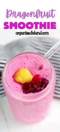 This dragonfruit smoothie is made with just 4 simple ingredients. This smoothie has tropical flavors, vibrant colors, and natural vitamins.