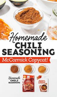 Are you making chili but don't have that seasoning packet? Or would you rather know everything that's going into your chili seasoning mix? This homemade chili seasoning mix is a deconstructed, copycat version of McCormick's Chili Seasoning! The recipe replaces exactly one store-bought seasoning packet, making measurement easy for your next homemade chili.