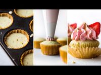 These soft and fluffy pistachio cupcakes with creamy strawberry frosting have the most wonderful sweet, fresh, and nutty flavors!