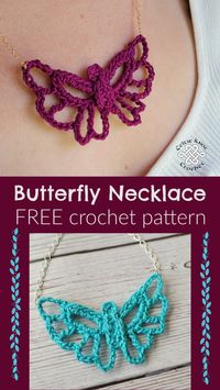 Crochet Butterfly Necklace - Celtic Knot Crochet