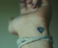 small diamond wrist tattoo.