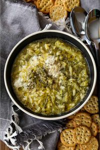 This Italian Broccoli Soup is just like my Grandma used to make! No cream in this soup recipe so it's comfort food that's good for you, too!