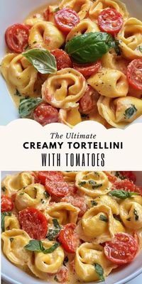 Creamy Tortellini with Tomatoes – A Comforting Italian-Inspired Dish Ingredients: 2 teaspoons olive or avocado oil 1 shallot, diced 2 garlic cloves, minced 2 cups cherry or grape tomatoes 1/2 cup roasted red peppers, chopped 1 tablespoon tomato paste 1/2 teaspoon salt #Tomatoes #Recipe