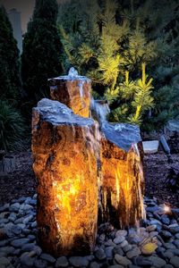 Basalt Column Fountains are growing in popularity because they provide homeowners with all the benefits of a customary water feature, including both audio and visual attraction, with extremely low maintenance. These kits can be a single solitary basalt or a group of three fountains.